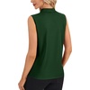 image:imageLYANER Womens Dressy Tank Tops V Neck Pleated Sleeveless Work Shirt Business Casual BlouseDark Green