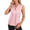 image:imageLYANER Womens Dressy Tank Tops V Neck Pleated Sleeveless Work Shirt Business Casual BlouseDusty Pink