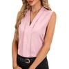 image:imageLYANER Womens Dressy Tank Tops V Neck Pleated Sleeveless Work Shirt Business Casual BlouseDusty Pink