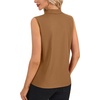 image:imageLYANER Womens Dressy Tank Tops V Neck Pleated Sleeveless Work Shirt Business Casual BlouseKhaki