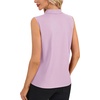 image:imageLYANER Womens Dressy Tank Tops V Neck Pleated Sleeveless Work Shirt Business Casual BlouseLight Purple