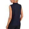 image:imageLYANER Womens Dressy Tank Tops V Neck Pleated Sleeveless Work Shirt Business Casual BlouseNavy Blue
