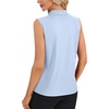 image:imageLYANER Womens Dressy Tank Tops V Neck Pleated Sleeveless Work Shirt Business Casual BlouseSolid Baby Blue