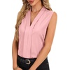 image:imageLYANER Womens Dressy Tank Tops V Neck Pleated Sleeveless Work Shirt Business Casual BlouseSolid Baby Pink
