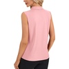 image:imageLYANER Womens Dressy Tank Tops V Neck Pleated Sleeveless Work Shirt Business Casual BlouseSolid Baby Pink