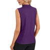 image:imageLYANER Womens Dressy Tank Tops V Neck Pleated Sleeveless Work Shirt Business Casual BlouseSolid Dark Purple