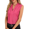 image:imageLYANER Womens Dressy Tank Tops V Neck Pleated Sleeveless Work Shirt Business Casual BlouseSolid Rose