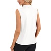 image:imageLYANER Womens Dressy Tank Tops V Neck Pleated Sleeveless Work Shirt Business Casual BlouseSolid White