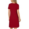image:imageLYANER Womens Eyelet Lace Round Neck Short Sleeve A Line Casual Shift Midi Dress with PocketsBurgundy