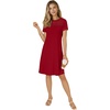 image:imageLYANER Womens Eyelet Lace Round Neck Short Sleeve A Line Casual Shift Midi Dress with PocketsBurgundy