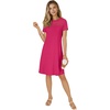 image:imageLYANER Womens Eyelet Lace Round Neck Short Sleeve A Line Casual Shift Midi Dress with PocketsDark Rose Red