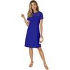 image:imageLYANER Womens Eyelet Lace Round Neck Short Sleeve A Line Casual Shift Midi Dress with PocketsRoyal Blue