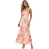 image:imageLYANER Womens Floral Mesh Spaghetti Strap Bodycon Wedding Guest Long DressChampagne