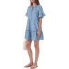 image:imageLYANER Womens Floral Print Tie V Neck Ruffle Short Sleeve Tiered A Line Beach Mini SundressBlue