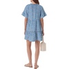 image:imageLYANER Womens Floral Print Tie V Neck Ruffle Short Sleeve Tiered A Line Beach Mini SundressBlue