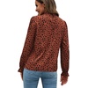image:imageLYANER Womens Frill Mock Neck Flounce Long Sleeve Solid Blouse Office Shirt Top2 Orange