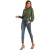 image:imageLYANER Womens Frill Mock Neck Flounce Long Sleeve Solid Blouse Office Shirt TopArmy Green