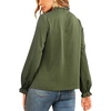 image:imageLYANER Womens Frill Mock Neck Flounce Long Sleeve Solid Blouse Office Shirt TopArmy Green