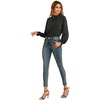 image:imageLYANER Womens Frill Mock Neck Flounce Long Sleeve Solid Blouse Office Shirt TopBlack