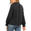 image:imageLYANER Womens Frill Mock Neck Flounce Long Sleeve Solid Blouse Office Shirt TopBlack