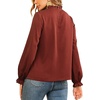 image:imageLYANER Womens Frill Mock Neck Flounce Long Sleeve Solid Blouse Office Shirt TopCaramel