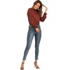 image:imageLYANER Womens Frill Mock Neck Flounce Long Sleeve Solid Blouse Office Shirt TopCaramel