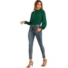 image:imageLYANER Womens Frill Mock Neck Flounce Long Sleeve Solid Blouse Office Shirt TopDark Green