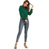 image:imageLYANER Womens Frill Mock Neck Flounce Long Sleeve Solid Blouse Office Shirt TopDark Green