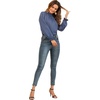 image:imageLYANER Womens Frill Mock Neck Flounce Long Sleeve Solid Blouse Office Shirt TopDusty Blue