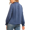 image:imageLYANER Womens Frill Mock Neck Flounce Long Sleeve Solid Blouse Office Shirt TopDusty Blue