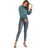 image:imageLYANER Womens Frill Mock Neck Flounce Long Sleeve Solid Blouse Office Shirt TopTurquoise