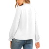 image:imageLYANER Womens Frill Mock Neck Flounce Long Sleeve Solid Blouse Office Shirt TopWhite