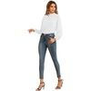 image:imageLYANER Womens Frill Mock Neck Flounce Long Sleeve Solid Blouse Office Shirt TopWhite