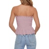 image:imageLYANER Womens Frill Shirred Ruffle Hem Strapless Tube Top Sleeveless Pleated Peplum Bandeau BlouseDusty Pink