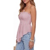 image:imageLYANER Womens Frill Shirred Ruffle Hem Strapless Tube Top Sleeveless Pleated Peplum Bandeau BlouseDusty Pink