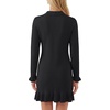 image:imageLYANER Womens Knit Mini Dress Collared Neck Long Sleeve Ruffle Trim Business Casual Sweater Short DressesBlack