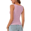 image:imageLYANER Womens Lace Trim V Neck Camisole Top Ribbed Knit Basic Cami Tank Sleeveless Undershirt TopsDusty Pink