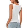 image:imageLYANER Womens Lace Trim V Neck Camisole Top Ribbed Knit Basic Cami Tank Sleeveless Undershirt TopsWhite