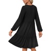 image:imageLYANER Womens Long Sleeve Crewneck Ruffle Hem Tunic Dress High Waist Ruffle A Line Tiered Mini DressesBlack