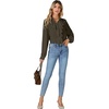 image:imageLYANER Womens Long Sleeve Ruffle Blouse Dressy Ruffled Collar Button Down Shirts Victorian TopsAmy Green