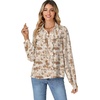 image:imageLYANER Womens Long Sleeve Ruffle Blouse Dressy Ruffled Collar Button Down Shirts Victorian TopsBrown Brush Texture