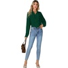 image:imageLYANER Womens Long Sleeve Ruffle Blouse Dressy Ruffled Collar Button Down Shirts Victorian TopsDark Green