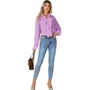 image:imageLYANER Womens Long Sleeve Ruffle Blouse Dressy Ruffled Collar Button Down Shirts Victorian TopsPurple