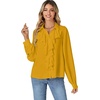 image:imageLYANER Womens Long Sleeve Ruffle Blouse Dressy Ruffled Collar Button Down Shirts Victorian TopsYellow