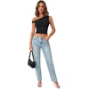 image:imageLYANER Womens Off The Shoulder Sleeveless Slim Fit Going Out Crop Top BlouseBlack
