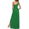 image:imageLYANER Womens One Shoulder High Split Sleeveless Ruched Sexy Cocktail Maxi Long DressGreen