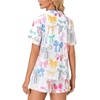 image:imageLYANER Womens Pajama Sets Striped Button Down Pj Set Sleepwear Shirt and Shorts Two Piece Lounge SetsChampagne