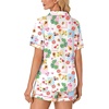 image:imageLYANER Womens Pajama Sets Striped Button Down Pj Set Sleepwear Shirt and Shorts Two Piece Lounge SetsFruit Print