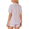image:imageLYANER Womens Pajama Sets Striped Button Down Pj Set Sleepwear Shirt and Shorts Two Piece Lounge SetsPink