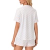 image:imageLYANER Womens Pajama Sets Striped Button Down Pj Set Sleepwear Shirt and Shorts Two Piece Lounge SetsWhite Pink